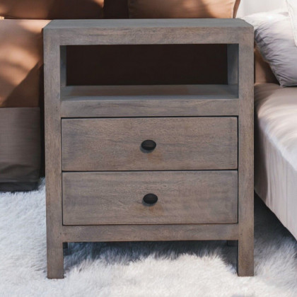 Artisan - Acid Wash 2 Drawer Open Bedside