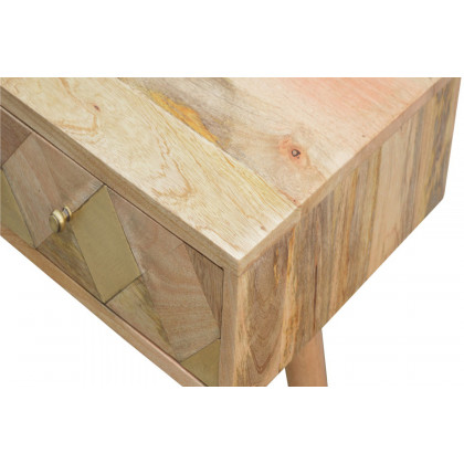 Artisan - Oak-ish Gold Brass Inlay Console Table