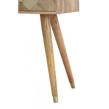 Artisan - Oak-ish Gold Brass Inlay Console Table