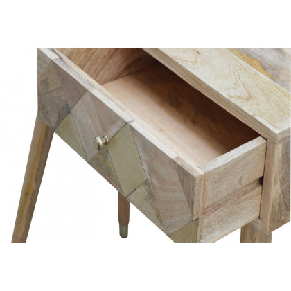 Artisan - Oak-ish Gold Brass Inlay Console Table
