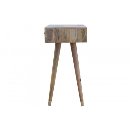 Artisan - Oak-ish Gold Brass Inlay Console Table