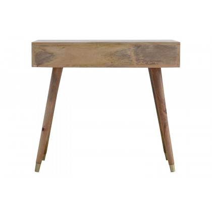 Artisan - Oak-ish Gold Brass Inlay Console Table