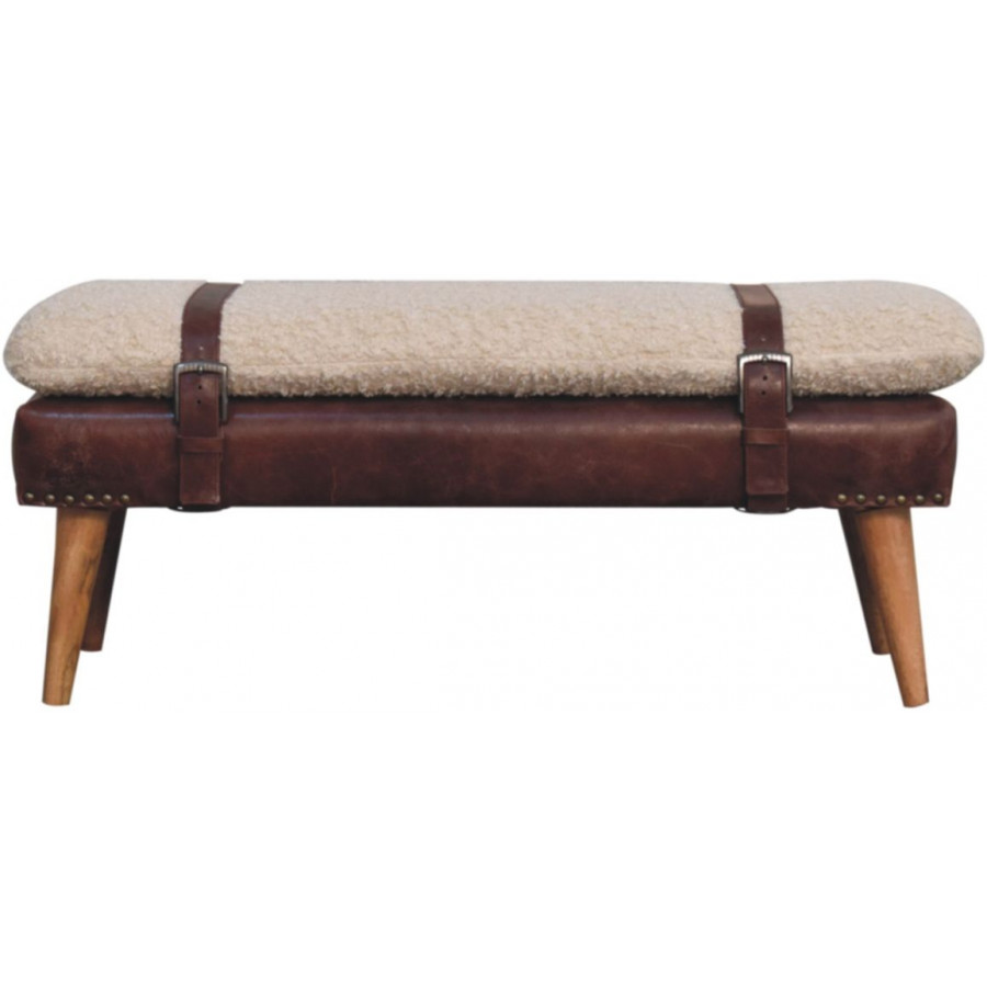 Artisan - Boucle X Brown Leather Bench