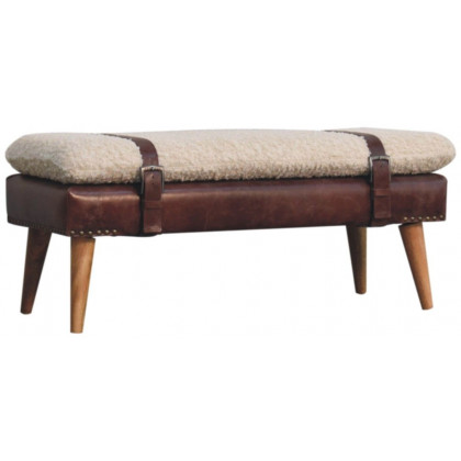 Artisan - Boucle X Brown Leather Bench