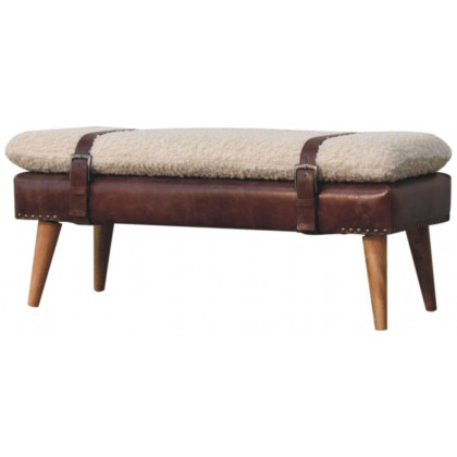 Artisan - Boucle X Brown Leather Bench