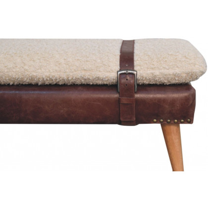 Artisan - Boucle X Brown Leather Bench