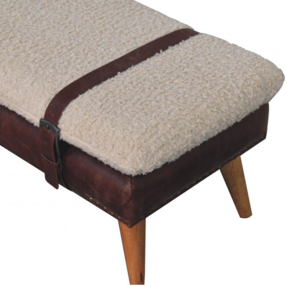 Artisan - Boucle X Brown Leather Bench