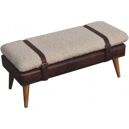 Artisan - Boucle X Brown Leather Bench