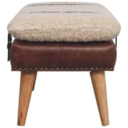 Artisan - Boucle X Brown Leather Bench