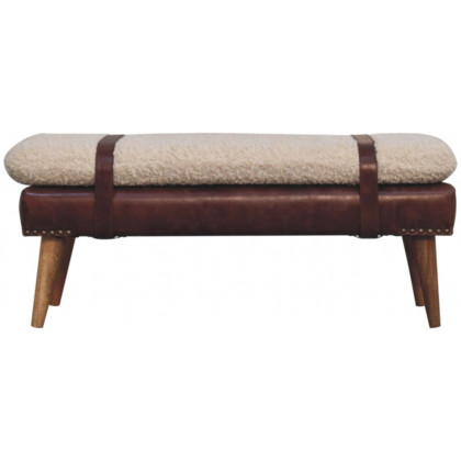 Artisan - Boucle X Brown Leather Bench