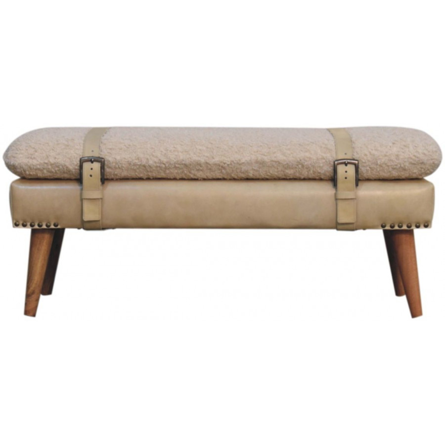 Artisan - Boucle X Beige Leather Bench