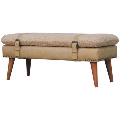 Artisan - Boucle X Beige Leather Bench