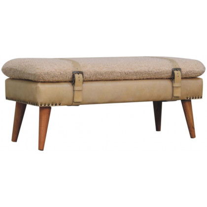 Artisan - Boucle X Beige Leather Bench