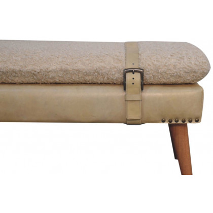 Artisan - Boucle X Beige Leather Bench