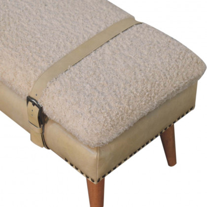 Artisan - Boucle X Beige Leather Bench