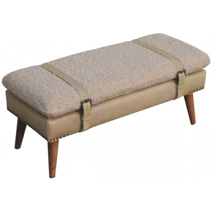 Artisan - Boucle X Beige Leather Bench