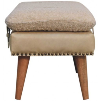 Artisan - Boucle X Beige Leather Bench