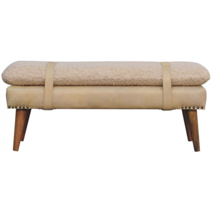 Artisan - Boucle X Beige Leather Bench