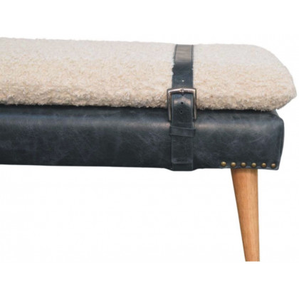 Artisan - Boucle X Black Leather Bench
