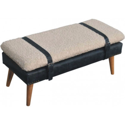 Artisan - Boucle X Black Leather Bench