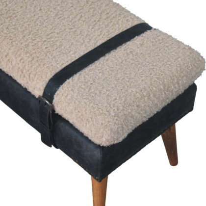 Artisan - Boucle X Black Leather Bench