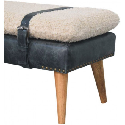 Artisan - Boucle X Black Leather Bench