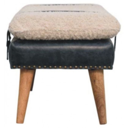 Artisan - Boucle X Black Leather Bench