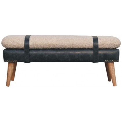 Artisan - Boucle X Black Leather Bench