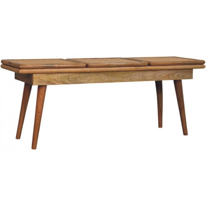 Artisan - Larissa Triple Accent Oak-Ish Cane Bench