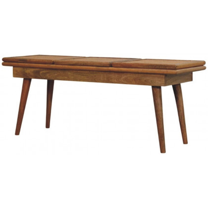Artisan - Larissa Triple Accent Oak-Ish Cane Bench