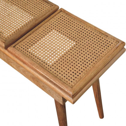 Artisan - Larissa Triple Accent Oak-Ish Cane Bench