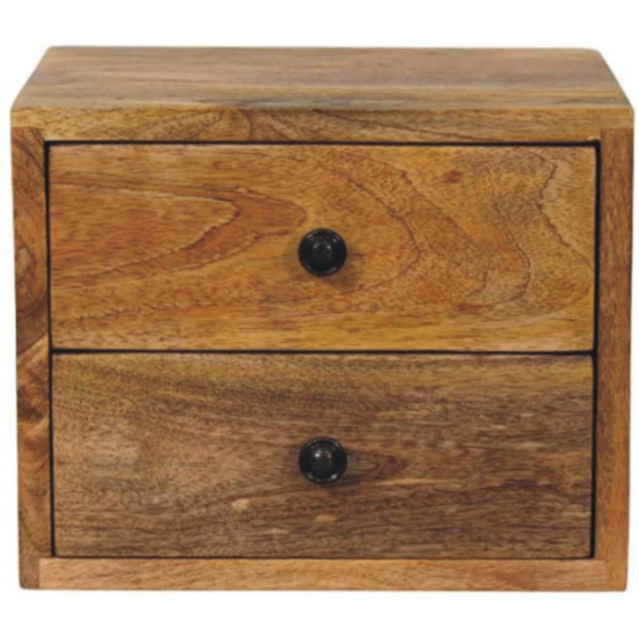 Artisan - Solis 2-Drawer Oak-Ish Wall Mounted Nightstand