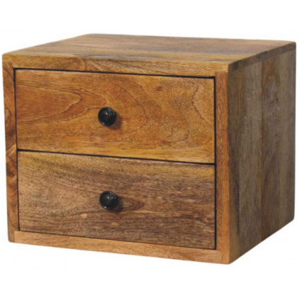 Artisan - Solis 2-Drawer Oak-Ish Wall Mounted Nightstand