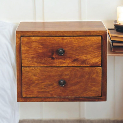 Artisan - Solis 2-Drawer Chestnut Wall Mounted Nightstand