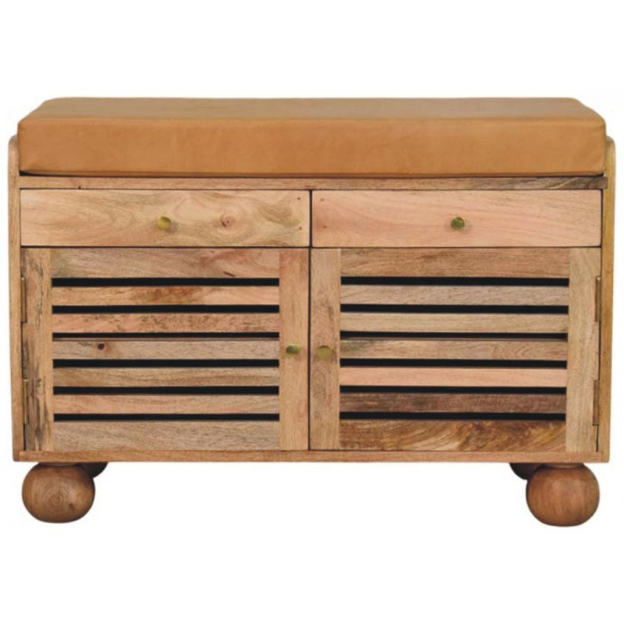 Artisan - Shutter Oak-Ish Shoe Rack With 2 Drawers