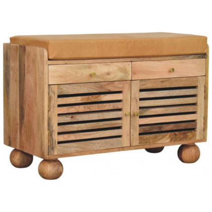 Artisan - Shutter Oak-Ish Shoe Rack With 2 Drawers