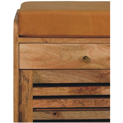 Artisan - Shutter Oak-Ish Shoe Rack With 2 Drawers