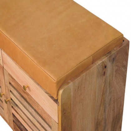 Artisan - Shutter Oak-Ish Shoe Rack With 2 Drawers