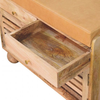 Artisan - Shutter Oak-Ish Shoe Rack With 2 Drawers