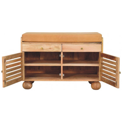 Artisan - Shutter Oak-Ish Shoe Rack With 2 Drawers