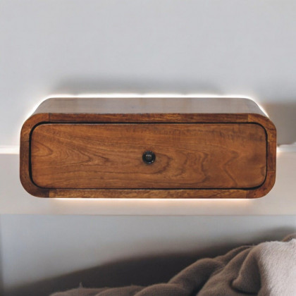 Artisan - Avora Wall-Mounted Honey Caramel 1 Drawer Nightstand