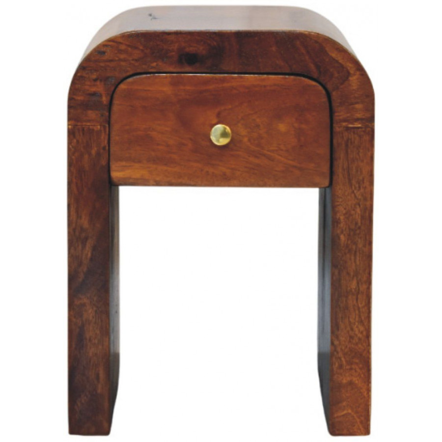 Artisan - Mini Darcy Chestnut Nightstand With Curved Edges