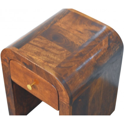 Artisan - Mini Darcy Chestnut Nightstand With Curved Edges
