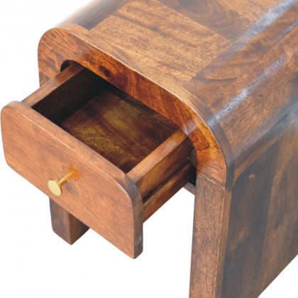 Artisan - Mini Darcy Chestnut Nightstand With Curved Edges