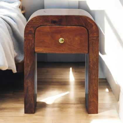 Artisan - Mini Darcy Chestnut Nightstand With Curved Edges