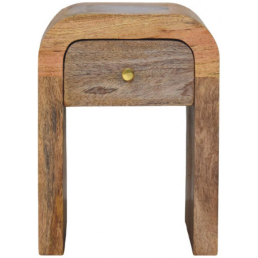 Artisan - Mini Darcy Oak-Ish Nightstand With Curved Edges