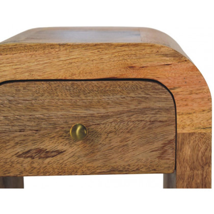 Artisan - Mini Darcy Oak-Ish Nightstand With Curved Edges