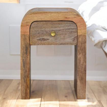 Artisan - Mini Darcy Oak-Ish Nightstand With Curved Edges
