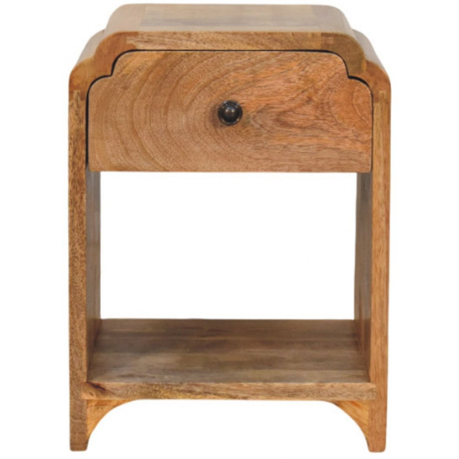 Artisan - Newton Mini Oak-Ish Nightstand With A Drawer And Open Shelf