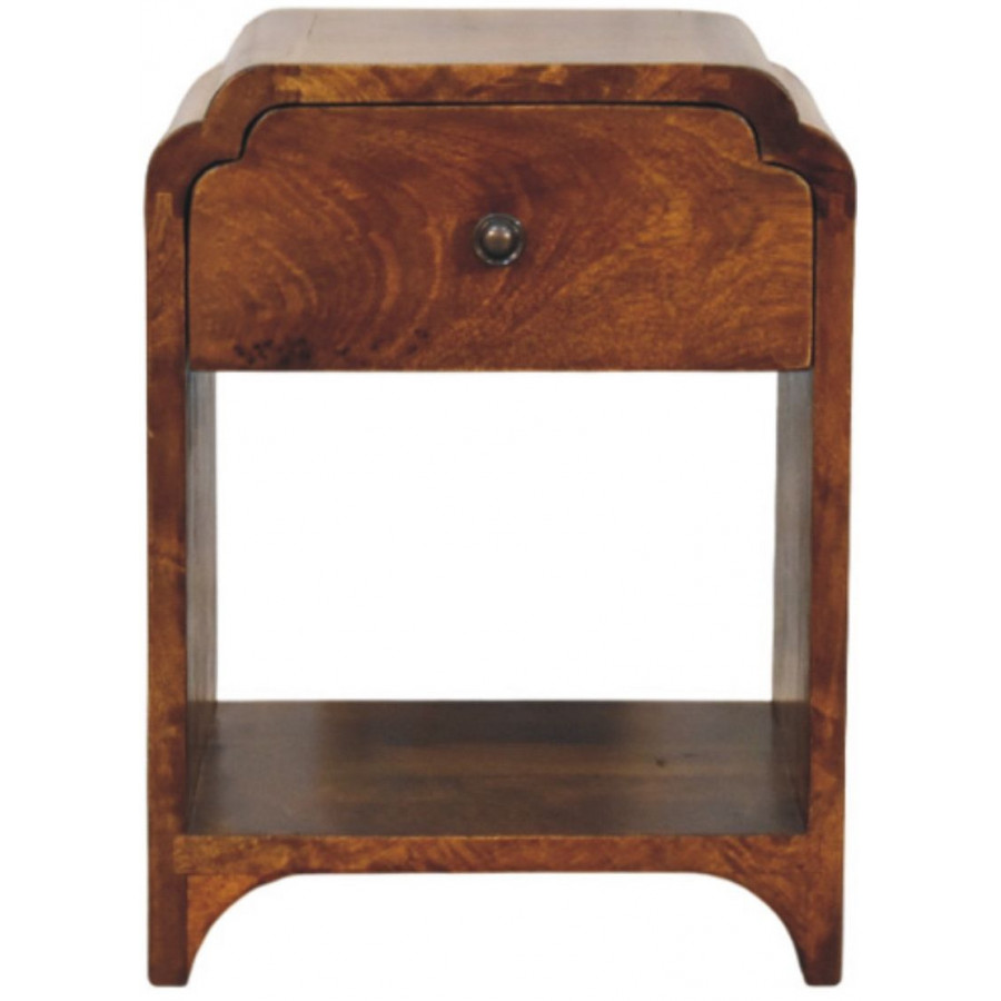 Artisan - Newton Mini Chestnut Nightstand With A Drawer And Open Shelf